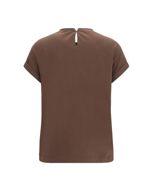 Brunello Cucinelli Brown Cotton T-Shirt