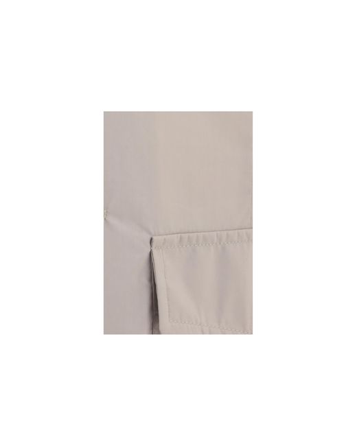Brunello Cucinelli White Waterproof Jacket Cotton; Polyamide for men