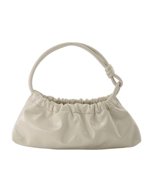 Nanushka Gray Valerie Bag Cream Patent Vegan Leather Synthetic_Leather Shoulder-Hobo-Bags