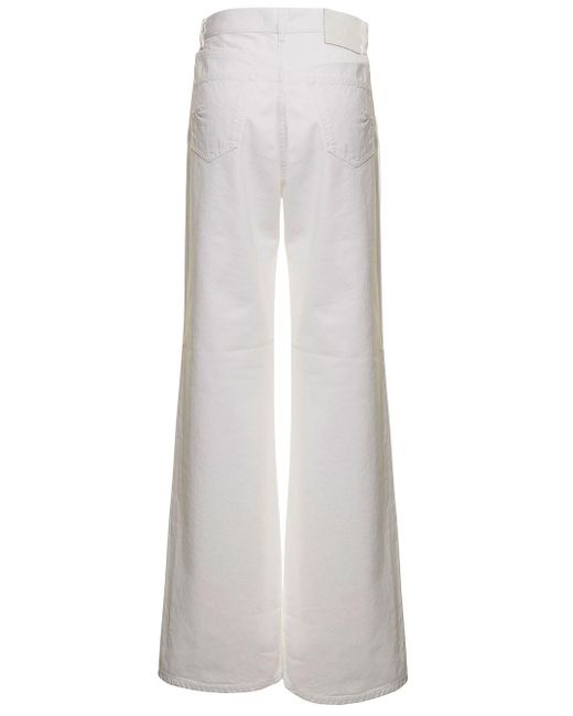 Mauro Grifoni Grifoni Denim Wide Leg Woman Jeans in White - Lyst