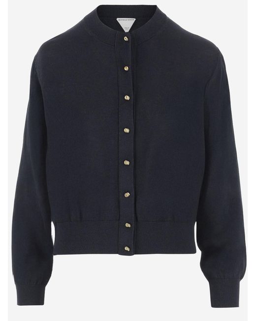 Bottega Veneta Blue Cotton And Viscose Twin-Set Sweater