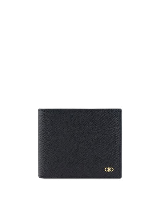 Ferragamo Gray Calfskin Billfold Wallet Calf Leather (Bos Taurus) Umbrellas for men