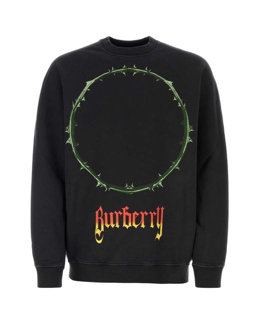 Burberry Black Cotton Oversize Sweatshirt for men