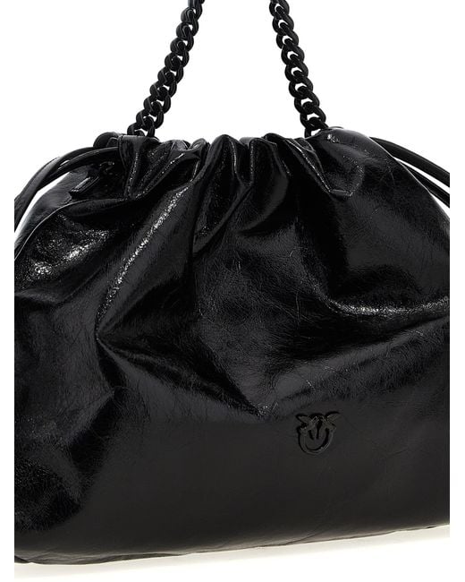 Pinko Black Chain Handle Tote Shoulder Bag