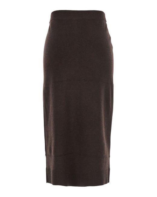 Victoria Beckham Brown Skirt With Button Fastening