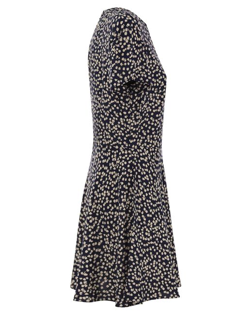 Polo Ralph Lauren Black Viscose Dress With Micro Pattern