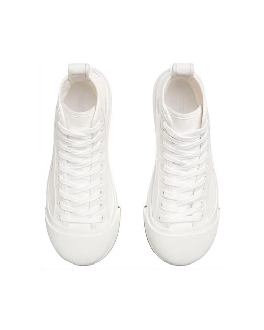 Bottega Veneta White Vulcan Canvas High-Top Sneakers Shoes