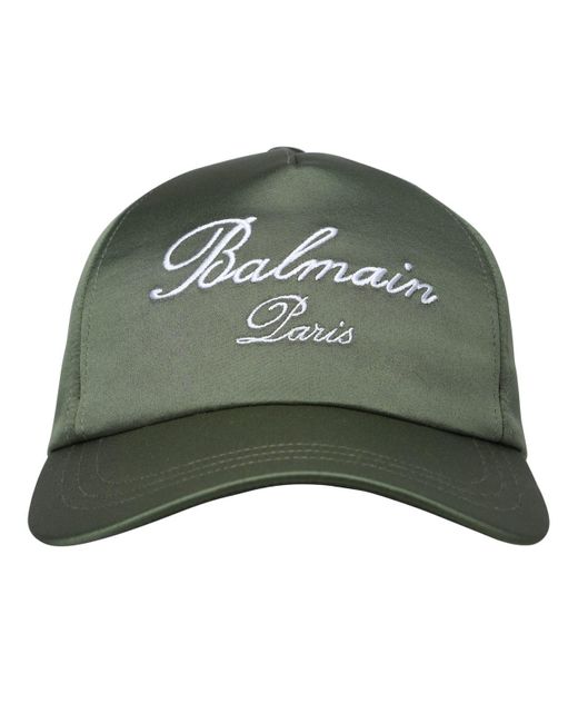 Balmain Green Polyester Hat for men