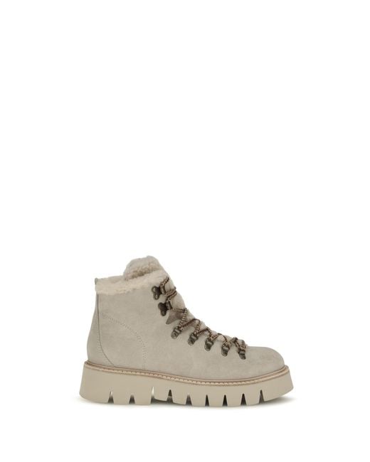 Pedro Garcia White Salama Lace-Up Ankle Boots