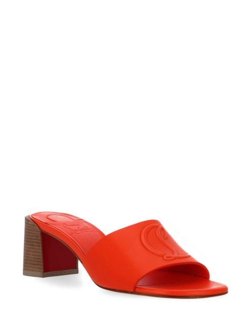 Christian Louboutin Red So Cl Mule Sandals