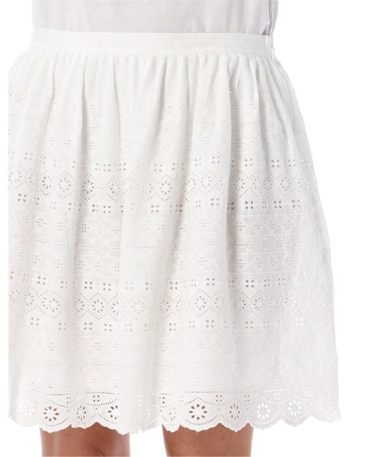 Polo Ralph Lauren White Eyelet Cotton Mini Skirt