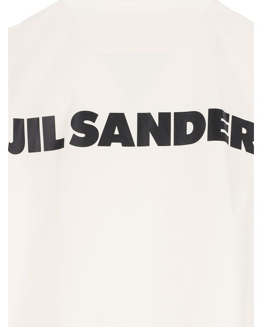 Jil Sander White Logo Single-Breasted Jacket