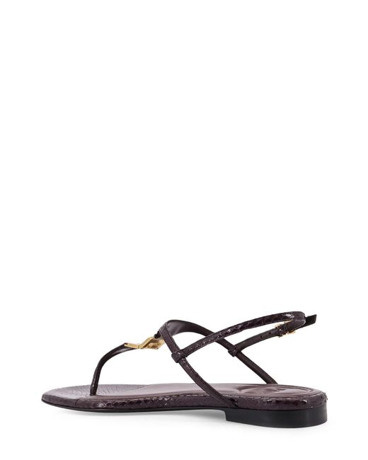 Fendi Natural Fold Leather Sandals With Reptile Effect