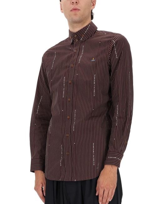 Vivienne Westwood Brown Krall Shirt Cotton for men