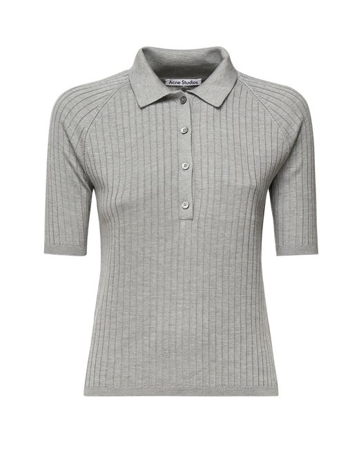 Acne Gray Sweaters Shell: Silk