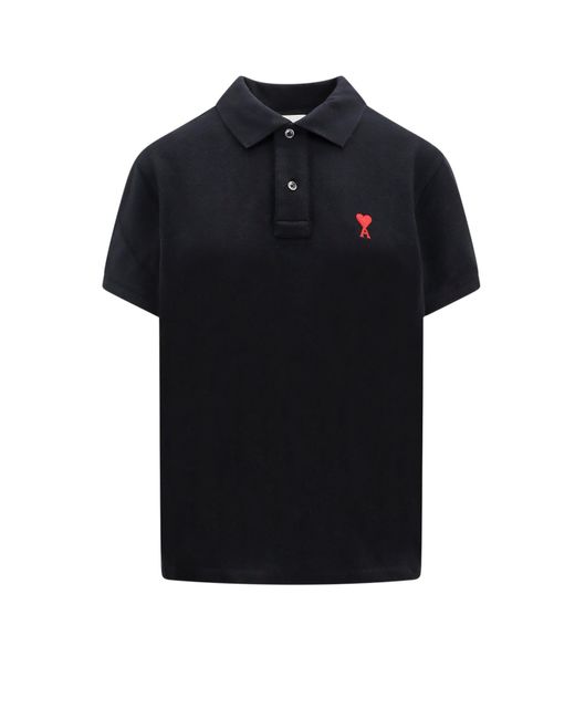 AMI Black Polo Shirt for men