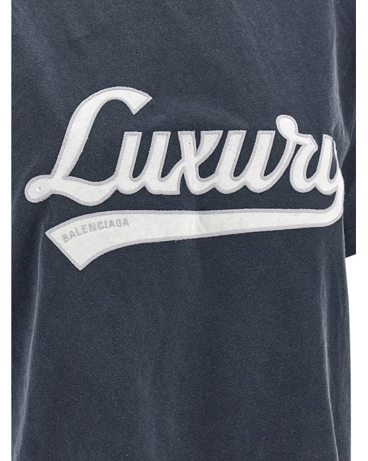 Balenciaga Blue Embroidery T-Shirt