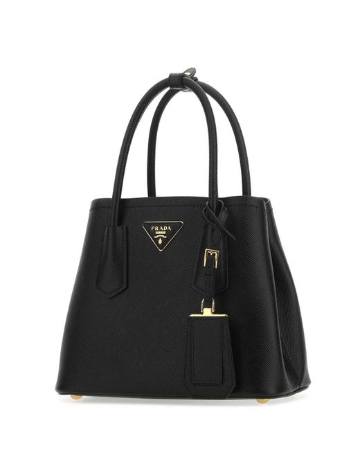Prada Black Double Saffiano Leather Tote Bag