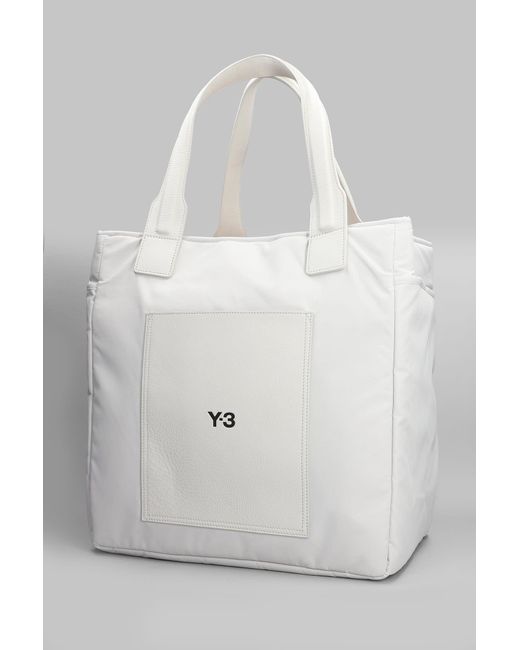 Y-3 White Tote In Grey Polyamide for men