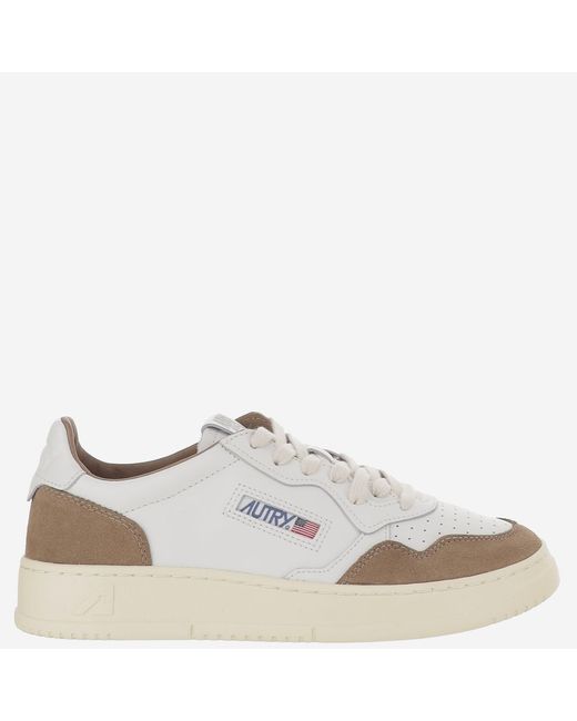Autry Metallic Leather Sneakers Medalist Low Trainers