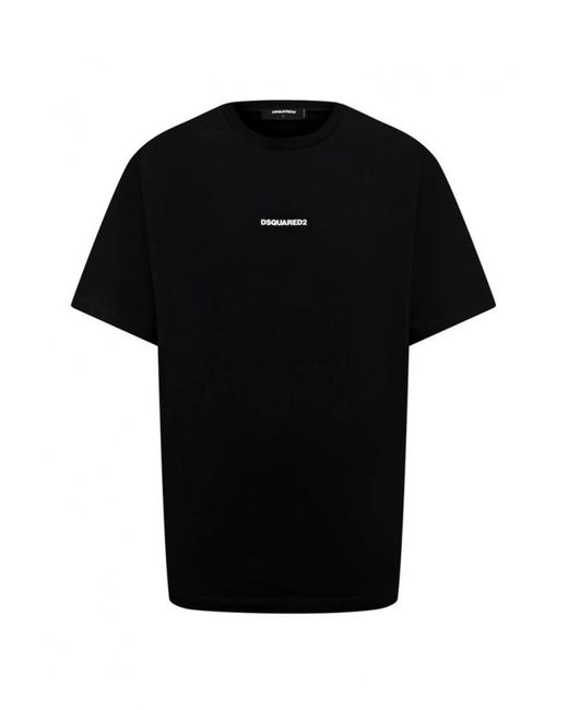 DSquared² Black Slouch Fit Logo T-Shirt for men