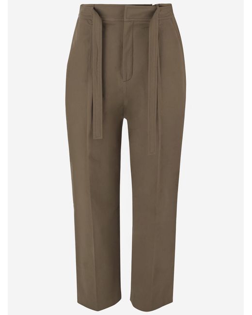 Saint Laurent Natural Cotton Trousers