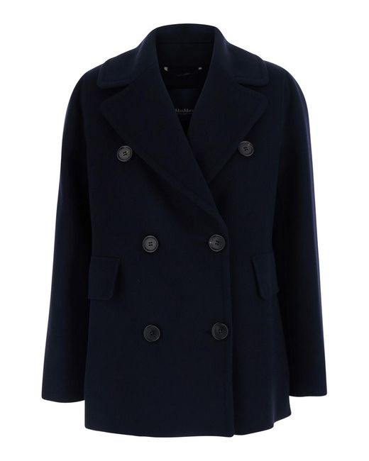 Max Mara Blue Wool Coat Camilla