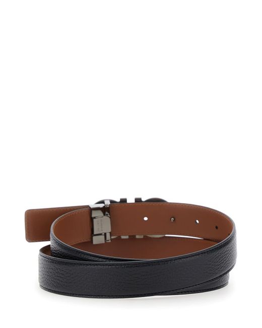 Ferragamo White Reversible Belt With Gancini Buckle for men
