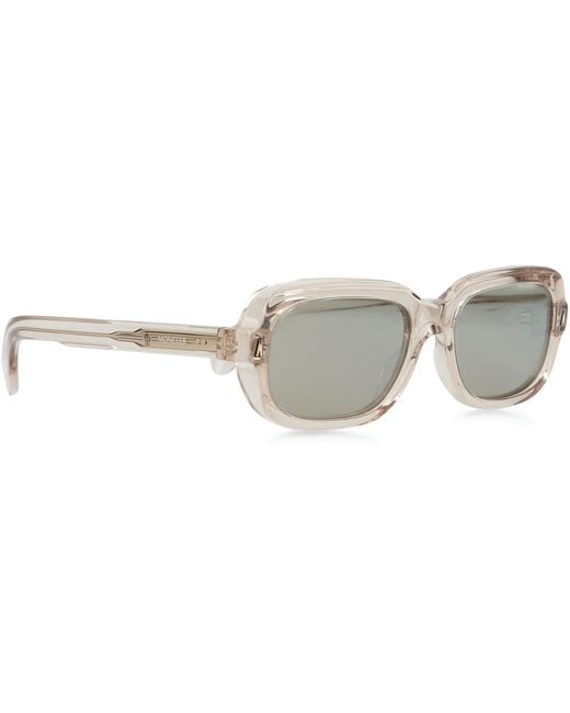 Moncler White Suntrap Rectangular Frame Sunglasses Acetate for men