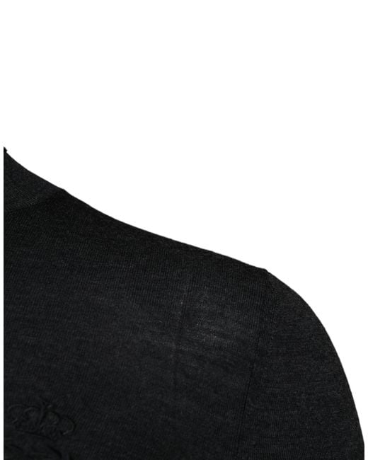 Dolce & Gabbana Black Wool Turtle Neck Pullover Sweater Clothing for men