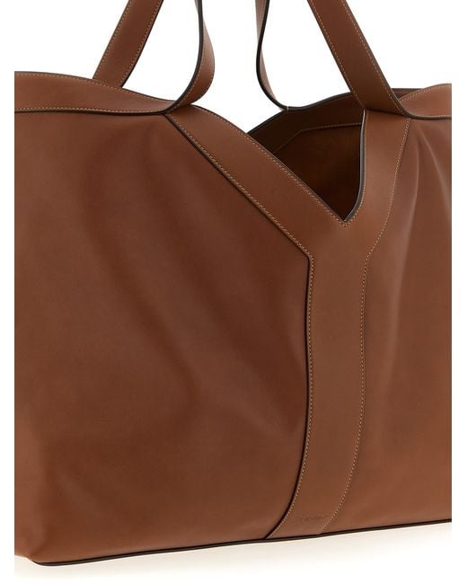 Saint Laurent Brown 'Y' Large Shopping Bag for men