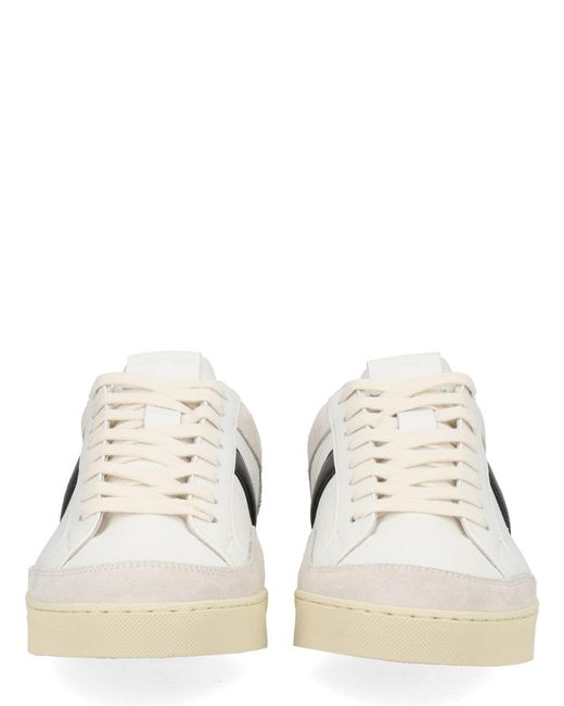 Tom Ford Natural Sneaker With Logo Leather Trainers for men