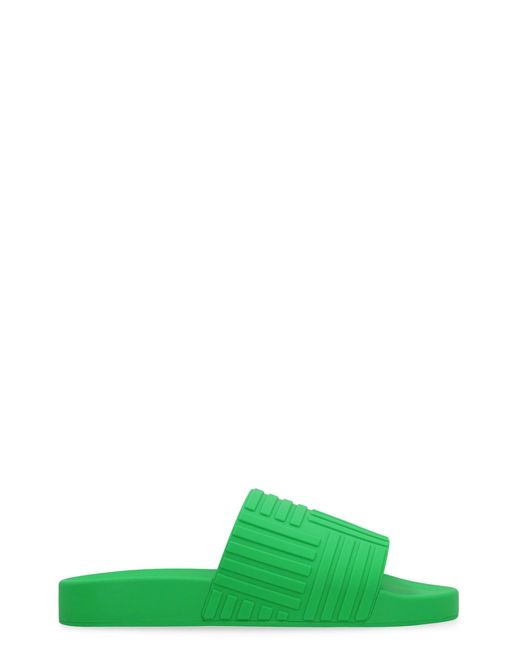 Bottega Veneta Green Rubber Slides