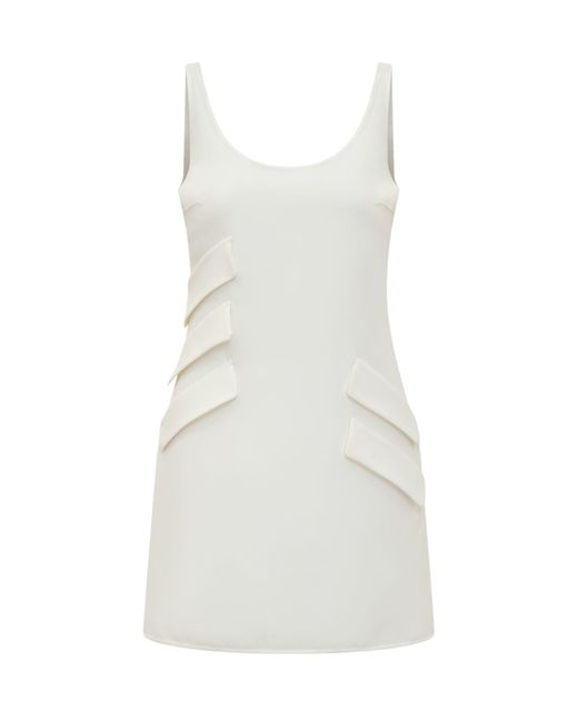 Versace White Mini Dress With Pockets