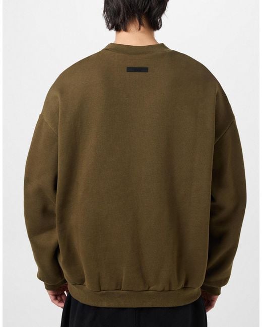 Fear Of God Green Essentials Logo Crewneck Sweatshirt Clothing Knitwear for men