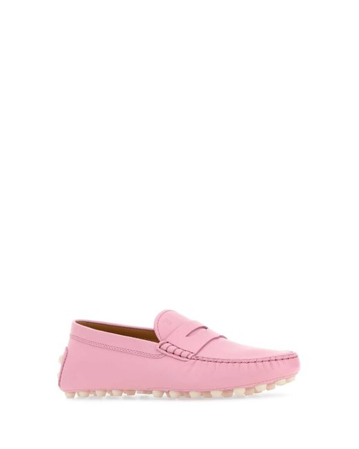 Tod's Pink Rubberized Moccasin