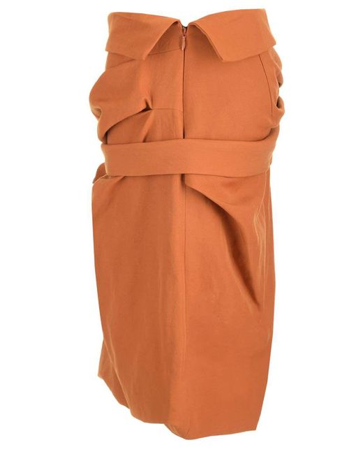 Dries Van Noten Orange Smith Midi Skirt