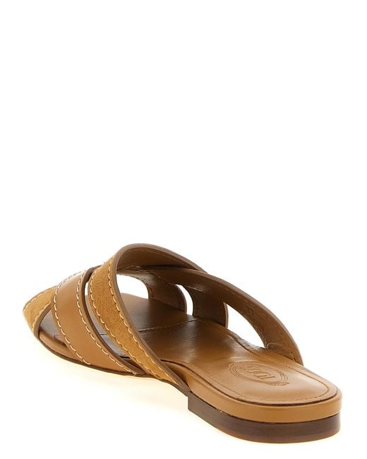 Tod's Brown Suede Leather Sandals