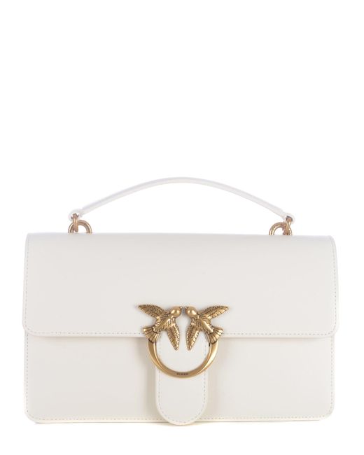 Pinko Bag Classic Love Light Simply In Leather in White Lyst