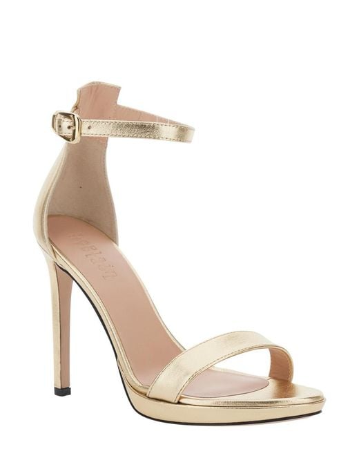 Le Plain Metallic Heels Plateau With Ankle Strap Suede