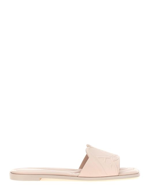 McQueen Pink Calfskin Slides Shoe