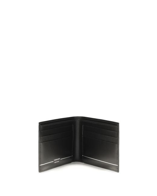 Ferragamo Black Bifold Wallet Calf Leather Bos Taurus for men