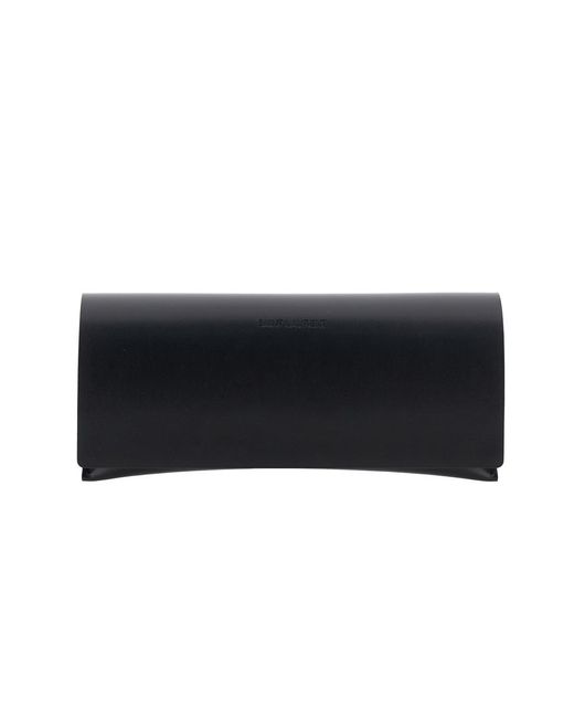 Saint Laurent Metallic Tone Sunglasses With Engraved Logo Metal