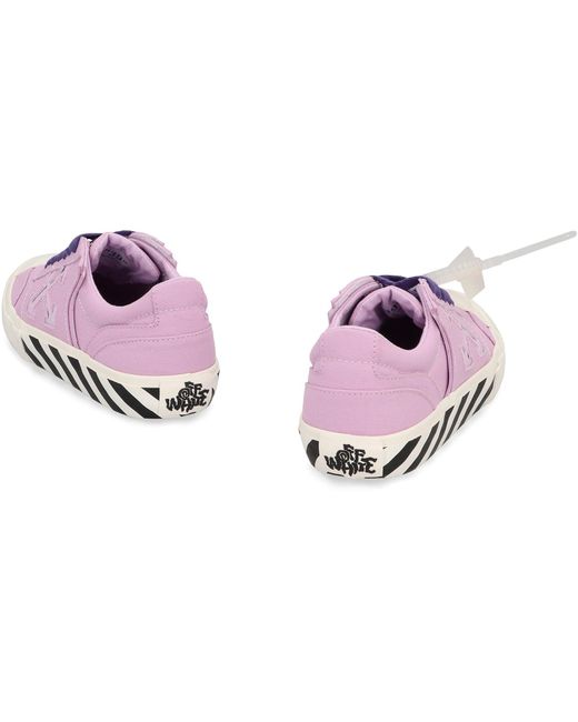 Off-White c/o Virgil Abloh Purple Low-Top Vulcanized Sneakers Cotton Trainers