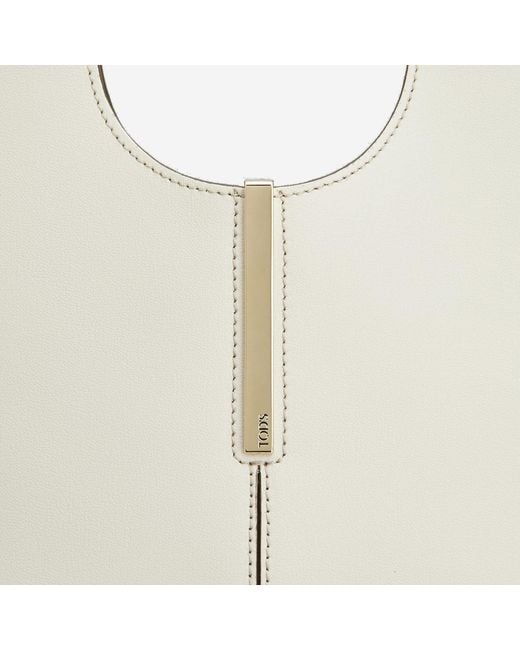 Tod's White Mini Leather Shopping Bag