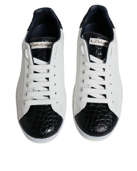 Dolce & Gabbana Multicolor Leather Logo Portofino Sneaker Shoes (Pre-Owned) for men