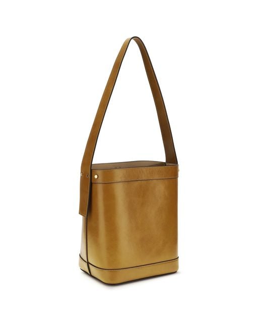 Versace Metallic Small Leather Pivot Bucket Bag Natural/ '82 Calf Bos Taurus