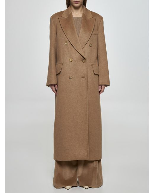 Max Mara Natural Fungo Double-Breasted Wool Coat