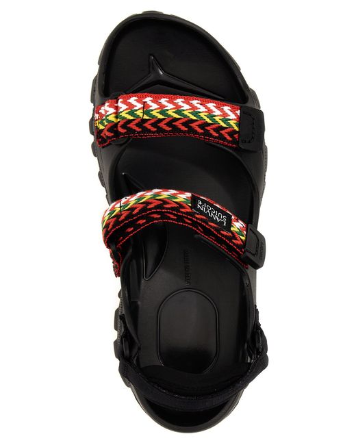 Lanvin Black Wave Curb Laces Sandals for men