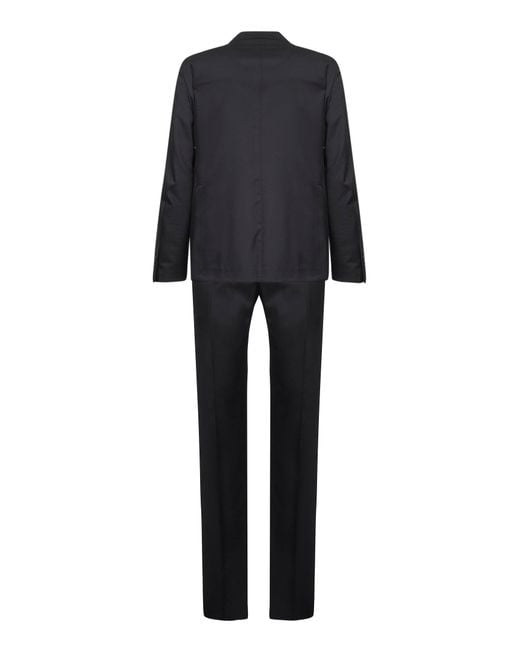 Tagliatore Black Virgin Wool Vesuvio Single-Breasted Suit for men